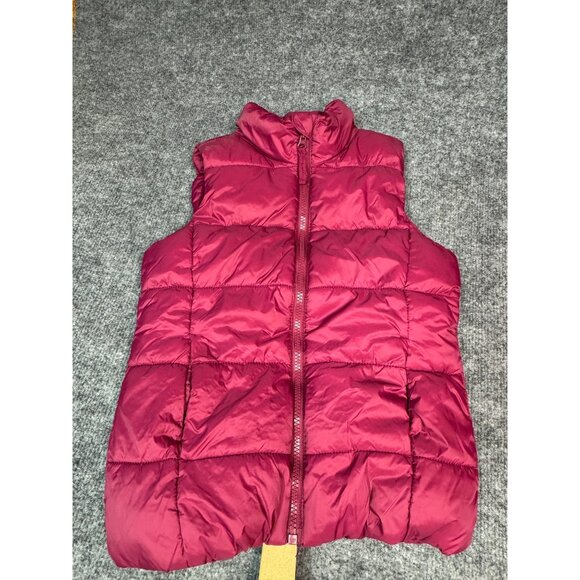 Old Navy Kids Puffer Vest Burgundy Size M(8) Poly Shell & Lining - Picture 1 of 10